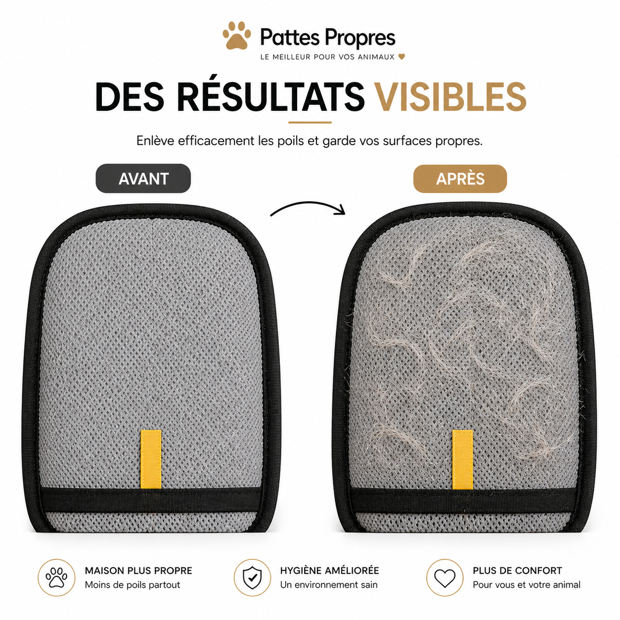 Gant Pattes Propres™ — Élimine les poils en 30 secondes