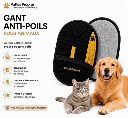 Gant Pattes Propres™ — Élimine les poils en 30 secondes