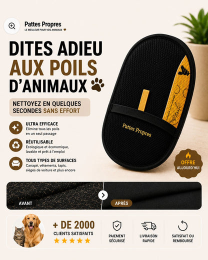 Gant Pattes Propres™ — Élimine les poils en 30 secondes